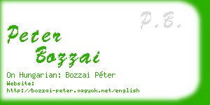 peter bozzai business card